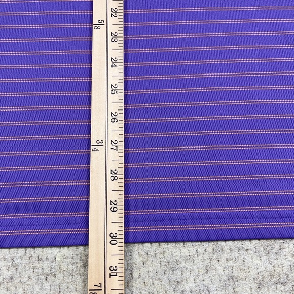 Peter Millar Polo Shirt Men XL Purple Striped Summer Comfort Crown Performance - Picture 8 of 10
